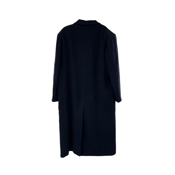 Perry Ellis Portfolio Mens Black Wool Blend Long Double Breasted Overcoat Size 4 - Picture 2 of 5